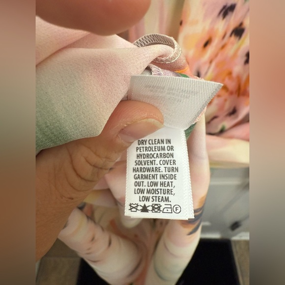 NWT St. John Womens Floral Print Silk Mini Dress 4 Ecru/Peach Multi Designer - Picture 7 of 12